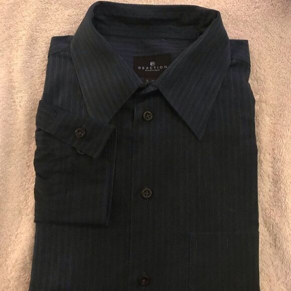 Kenneth Cole Blue Stripe Dress Shirt 16” 34/35 - Picture 2 of 2